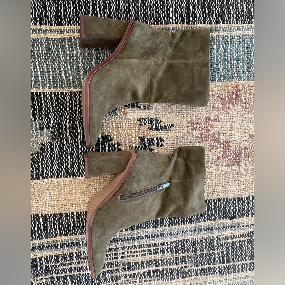 Vince Camuto | Olive Green Suede Anckle Boots